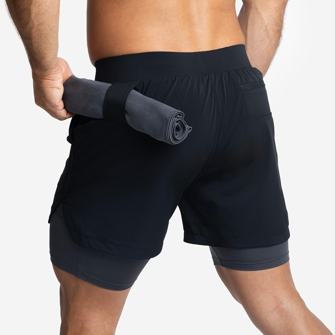 Shorts con Malla Compresión 2 en 1 Hombre Premium